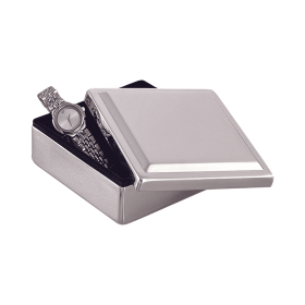 Square Lift Top Box, Nickel Plated 4.5"
