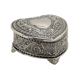 Genoa Heart Box, Nickel Plated 2" X 3.75" X 4"