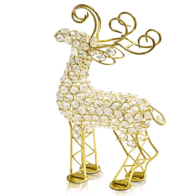 Reno Crystal Gold Reindeer Christmas Decoration