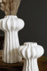 SET OF TWO ORGANIC WHITE CERAMIC VASES