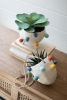 HANGING CERAMIC PLANTER WITH COLORFUL BUBBLES
