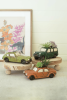 SET OF THREE CERAMIC CARS PLANTERS