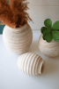 SET OF THREE NATURAL WOODEN GOURD POTS