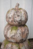 THREE STACKED FAUX CONCRETE PUMPKINS
