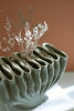 GREEN CERAMIC FOLDS VASE