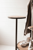 METAL AND WOOD COAT RACK WITH ROUND SHELVES