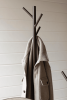 METAL AND WOOD COAT RACK WITH ROUND SHELVES