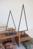 SET OF TWO IRON CHRISTMAS TREE TOPIARIES