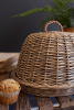 WICKER SERVING TRAY WITH DOME COVER