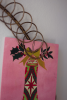 METAL CHRISTMAS CARD WREATH WITH TWO BIRDS