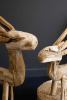 SET OF TWO RUSTIC TEAK REINDEER