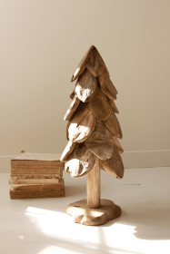 RUSTIC TEAK CHRISTMAS TREE - SMALL