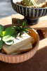 FOOTED CLAY BOWLS WITH DETAIL ON RIM - BLACK WASH