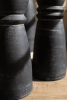 SET OF FIVE BLACK CLAY TAPER HOLDERS