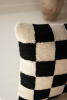 BLACK AND WHITE CHECKS HAND HOOKED PILLOW