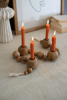 WOODEN SPHERES STRUNG TAPER HOLDERS