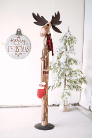 RECYCLED WOOD AND IRON MOOSE