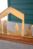 TABLE TOP NATIVITY - ANTIQUE BRASS WITH WOOD BASE