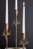 SET OF THREE FORGED IRON DEER TAPER HOLDERS - ANTIQUE GOLD