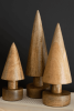 SET OF THREE TURNED WOODEN CHRISTMAS TREES