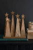 SEVEN WOODEN CHRISTMAS TREE ON A BASE
