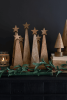 SEVEN WOODEN CHRISTMAS TREE ON A BASE