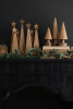 SEVEN WOODEN CHRISTMAS TREE ON A BASE
