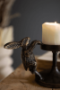 SET 2 CAST ALUMINUM RABBIT CANDLE HOLDERS - ANTIQUE BRASS