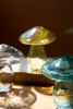 SET OF THREE GLASS MUSHROOMS - ONE EACH COLOR