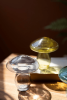 SET OF THREE GLASS MUSHROOMS - ONE EACH COLOR