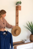 WOOD AND METAL WALL COAT RACK