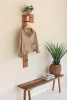 WOOD AND METAL WALL COAT RACK