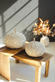 SET OF TWO MACRAME PUMPKINS