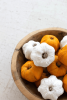 BAG OF FIFTEEN DRIED MINIATURE FAUX PUMPKINS - WHITE