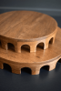 SET OF TWO ROUND WOODEN RISERS