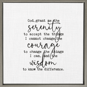 God, grant me the serenity to accept... Framed Canvas