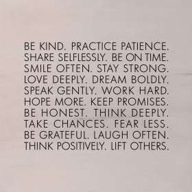 Be kind. Practice patience. Share selfle... Wall Art