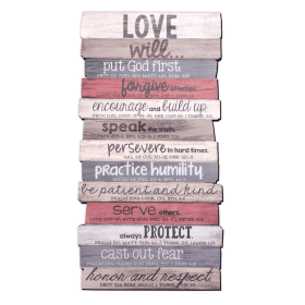 Love Stacked Wood Wall Plaque