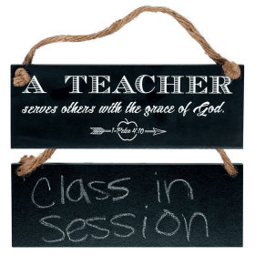 Teacher Serves Wall Plaque With Jute Hanger