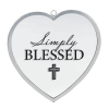 Heart Mirror Simply Blessed Med Silver