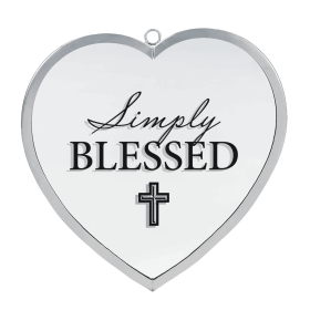 Heart Mirror Simply Blessed Med Silver
