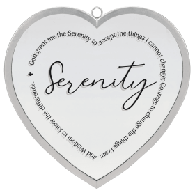 Heart Mirror Serenity Prayer Lrg Silver