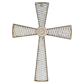 Metal Wall Cross Silver 22"