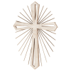 Wood With Metal Starburst Wall Cross