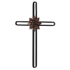 Wall Cross With Flower Metal 17h
