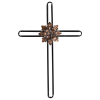Wall Cross With Flower Metal 17h