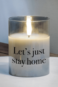 Led Candle Lets Just Stay Home 4In