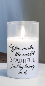 Led Candle You Make The World 5In