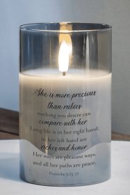 Led Candle She Is Precious Prov. 3