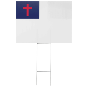 Yard Sign Christian Flag